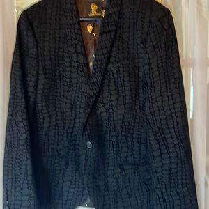Noose & Monkey Wool Blend Snake Blazer Jacket Men’s 42R Black